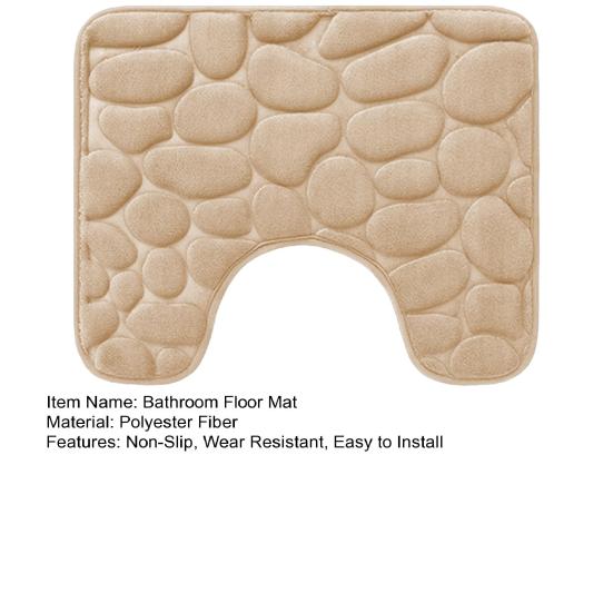 50cm Flannel U Shape Bathroom Rug Thick Absorbent Toilet Mat Non Slip Carpet Floor Pad Washable Bath Mat