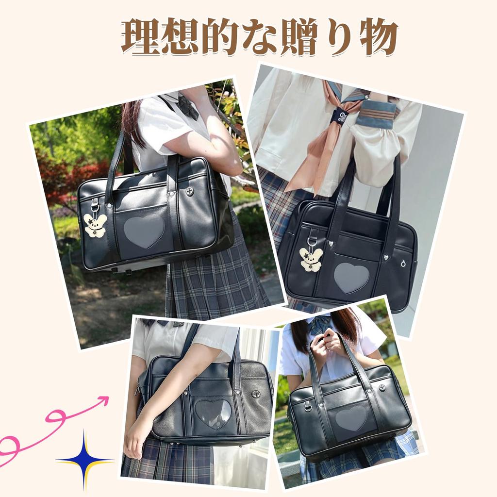 School Bag for High School Boston Student Large Synthetic Black [Euetik] Students, Girls, Bag, Bag, Capacity, Leather, Unisex,