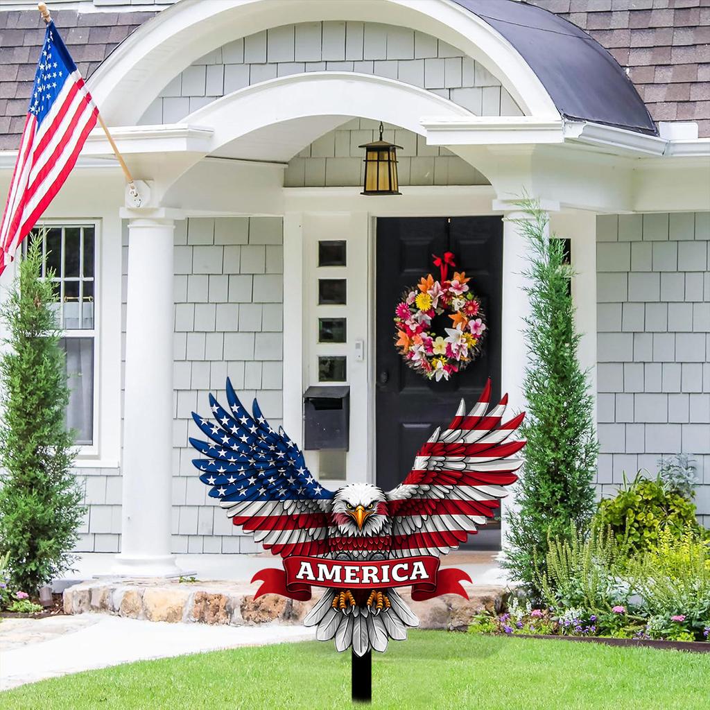 1Pcs American Independence Day Decor Acrylic Board Eagle Garden Floor Insertion as a Gift for Independence Day 250th Anniversary