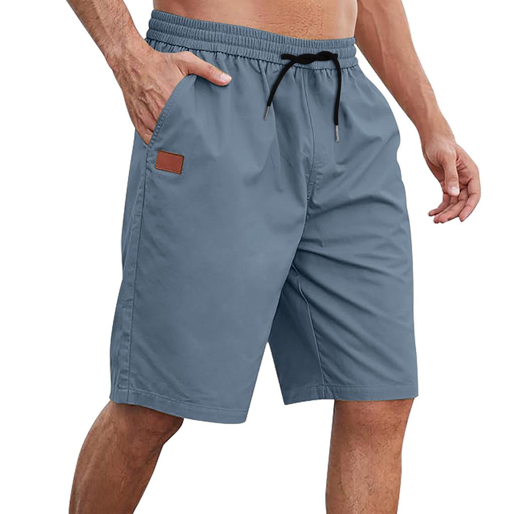 Men's Sports Cotton Linen Casual Loose Shorts Casual Pajamas Pocket Jogging Shorts Pants