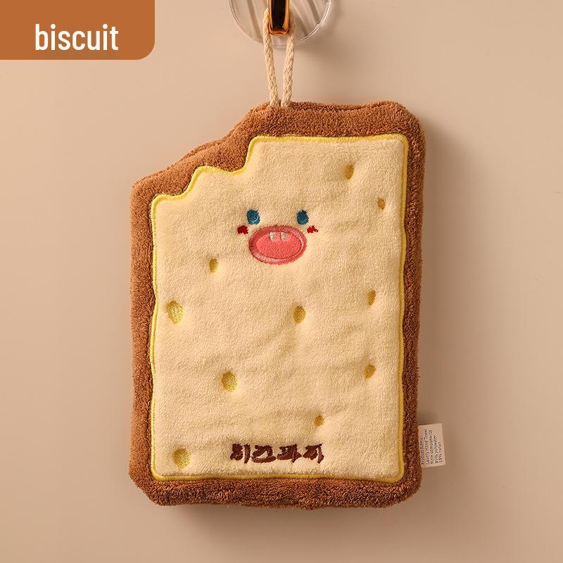 Thickened Cartoon Hanging Hand Towel - Absorbent, Quick-Dry Cloth for Bathroom & Kitchen