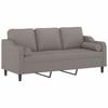 VidaXL 3-seater Sofa with Decorative Pillows Taupe 180 Cm Fabric, Sofa, Living Room Sofa, 3-seater Fabric Sofa, 3200860