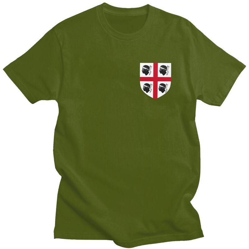 Custom Coat Of Arms Of Kingdom Of Sardinia Flag T Shirt for Men Pure Cotton Casual Tee Short Sleeves Tshirt Loose Fit Clothing