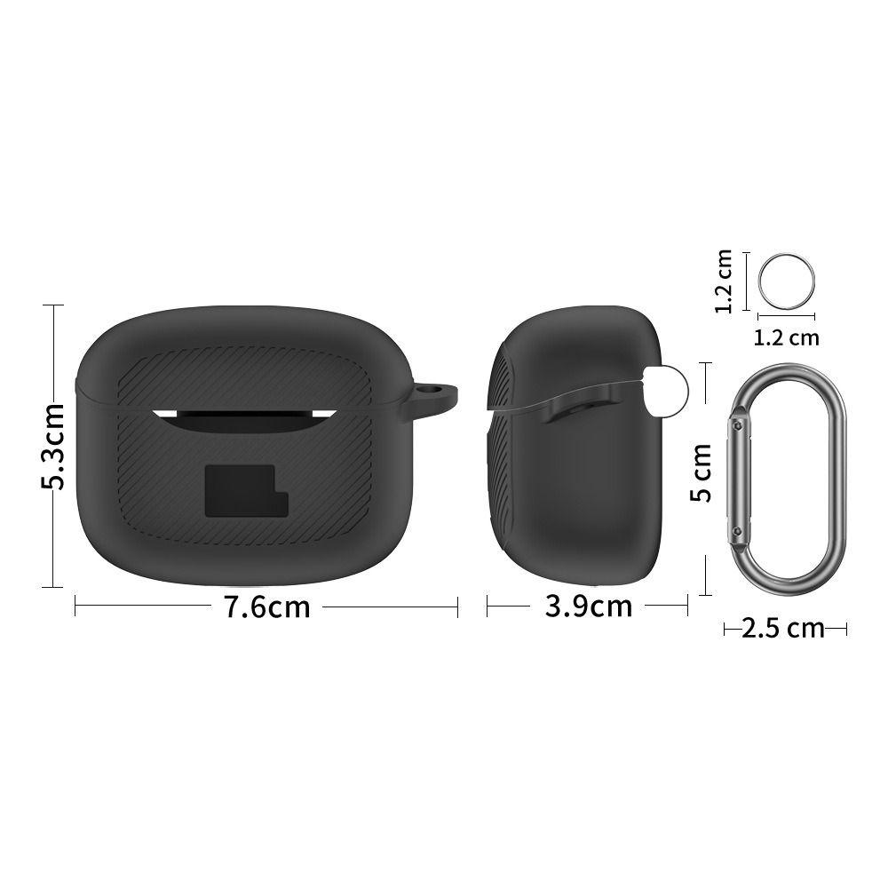 Anti-fall Earphone Case Silicone Dustproof Headphone Protective Case with Carabiner Anti Scratch for JBL Tune Buds 2