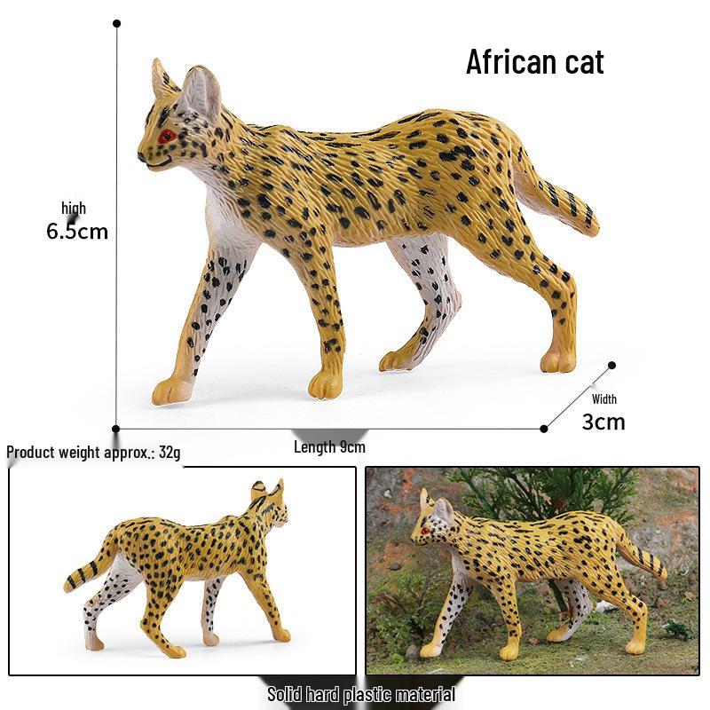 Educational African Serval Wildcat Simulation Toy Models for Kids