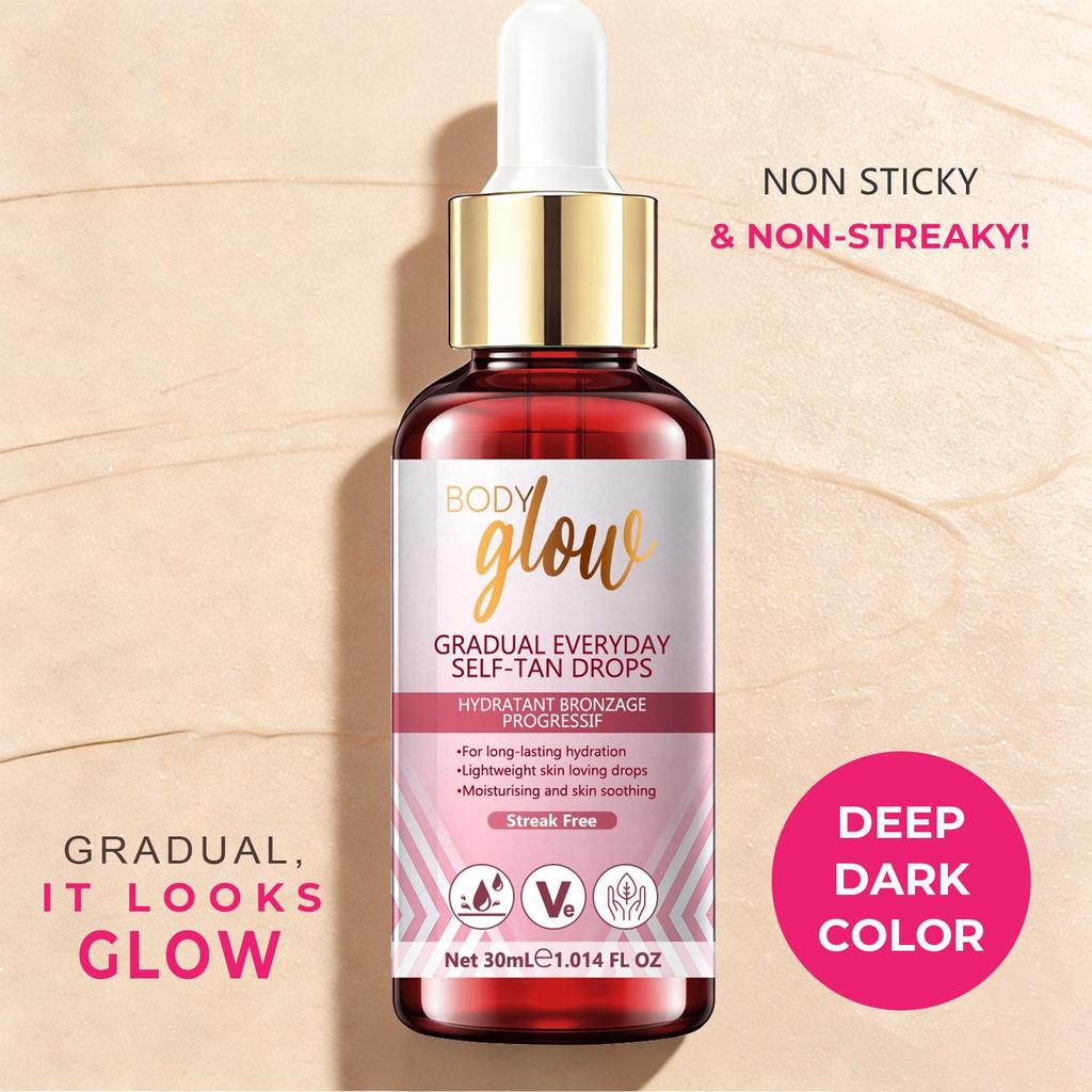 Body Glow Self-Tan Drops-Moisturizing & Soothing Skin-Builds Over Time A Beautifully Bronzed You-Suitable For All Skin Types, 30ml