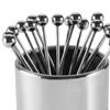 Cocktail Toothpicks with Holder Stainless Steel for Wedding Kitchen Sandwich