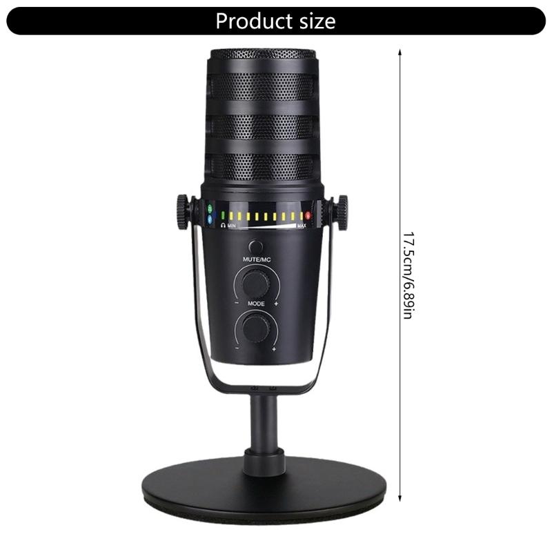 Professional Studio Quality USB Microphone with Double Connectivities for Clear Sound Recording Offering Versatility