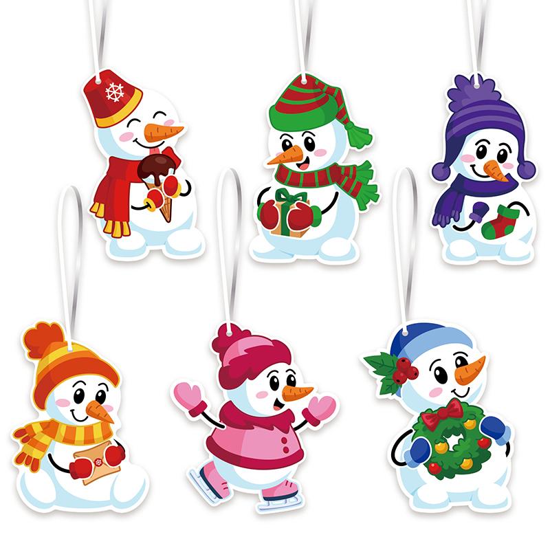 

24 Sets Christmas Snowman Craft Kits - Winter Diy Ornaments Decorations Art Sets - Make Your Own Snowman Stickers Arts And Craft