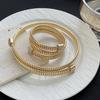 Personalized Metal Texture Open ** Fork Geometric Bracelet Retro Fashion Diamond High Sense Elastic Necklace Women