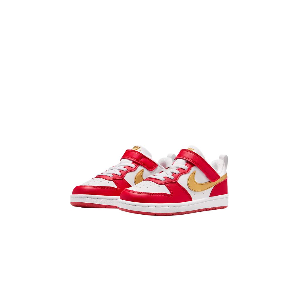 Nike Adidași Court Borough Low Recraft PS White University Red pentru Copii Metalic-Auriu DV5457137