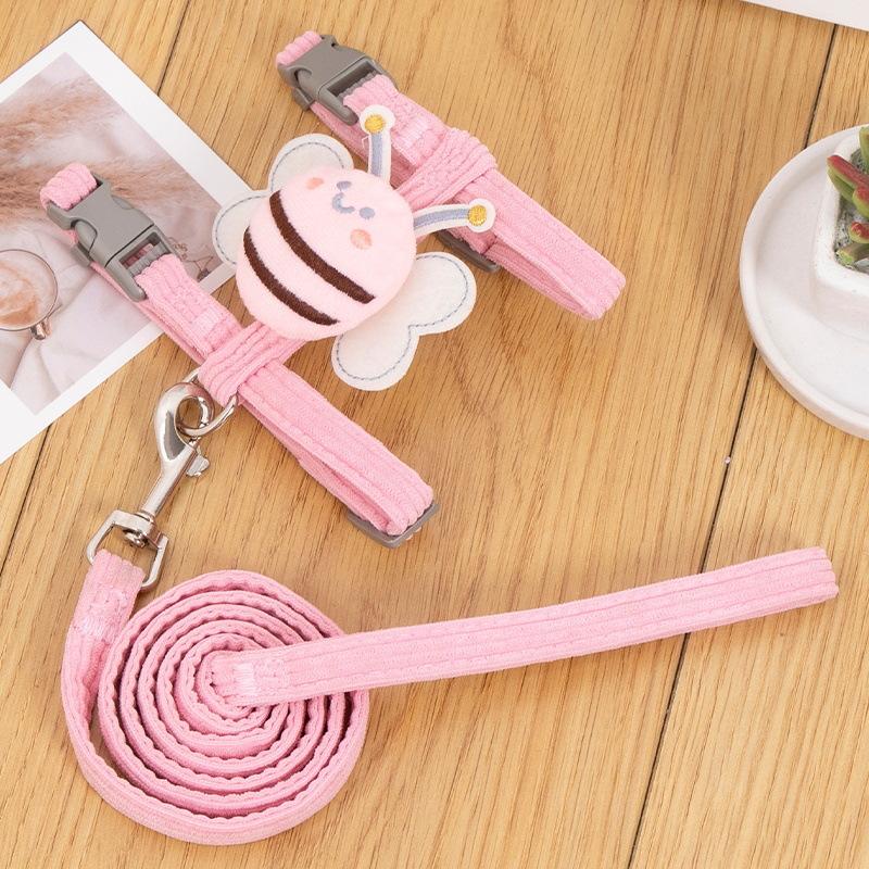 Dog leash, bee-shaped harness, cat walking leash, leash for Corgis and small dogs, pet supplies, dog rope S
