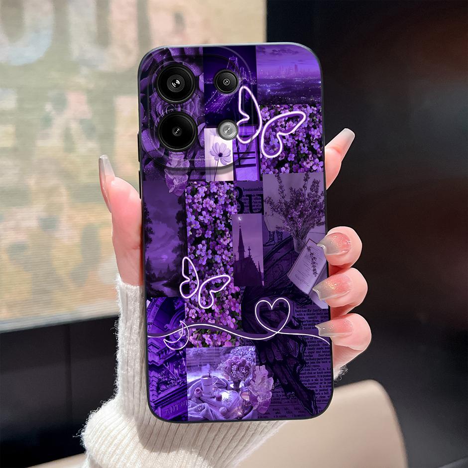 Case For Redmi Note13 13Pro 13 Pro+ Oil Painting Flower Anti-fall Minimalist Protector For Xiaomi Redmi Note 13 Pro Plus Funda