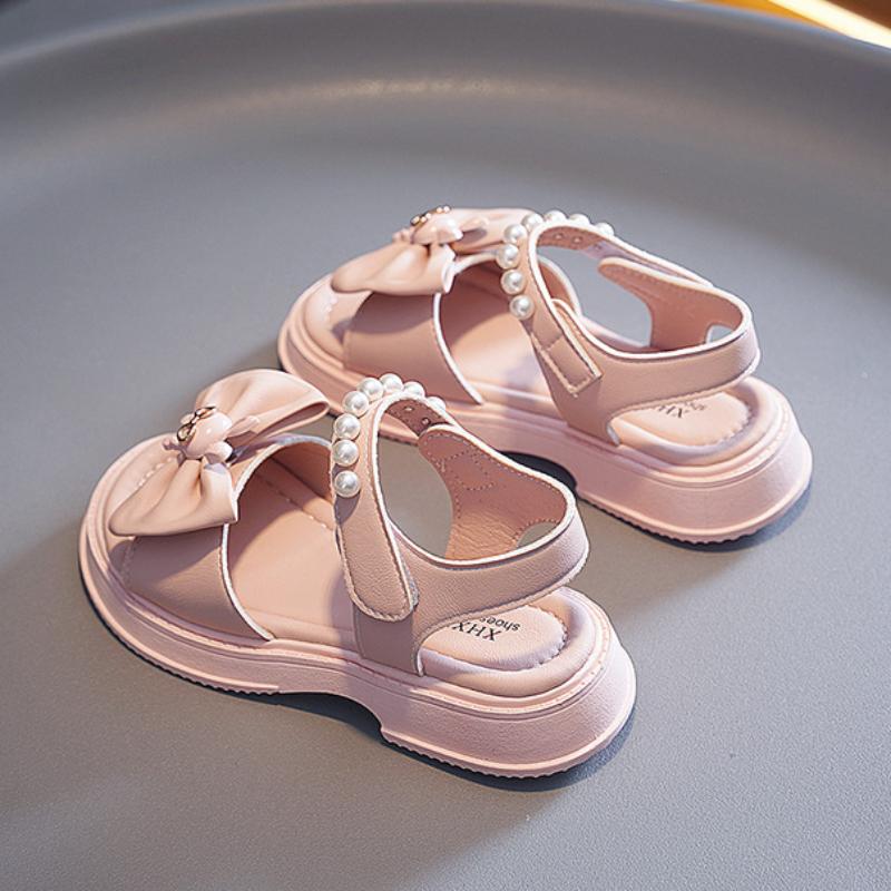 Girls' Sandals Summer Fashion Soft Bottom Little Girls' Princess Shoes Middle and Large Children's Open toed Student Beach Shoes