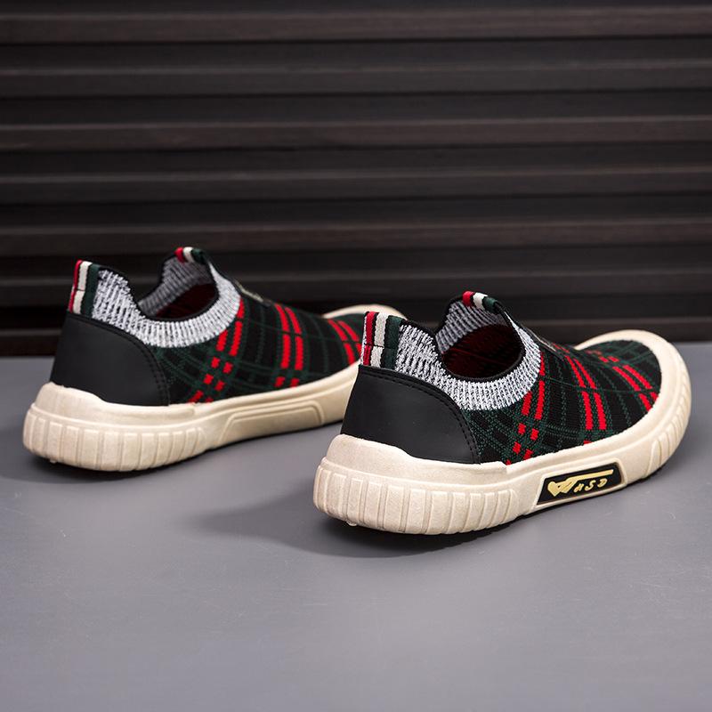 Men's Casual Board Shoes Summer Trend Fashion Versatile Men's Shoes Sports Casual Low-top Shoes Breathable Fly-woven Mesh Shoes