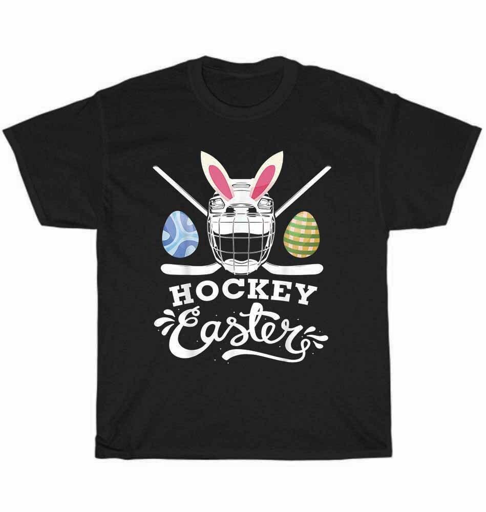 

Hockey Easter Bunny Egg Easter Day Ice Hockey Player T-Shirt Unisex Tee Gift NEW S