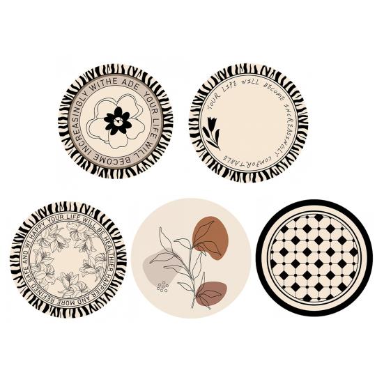Retro Diatomite Coaster Heat-Resistant Placemat Quick-Dry Absorbent Mat for Cups Mugs Bowls Non-Slip Reusable Elegant Kitchen Table Decor
