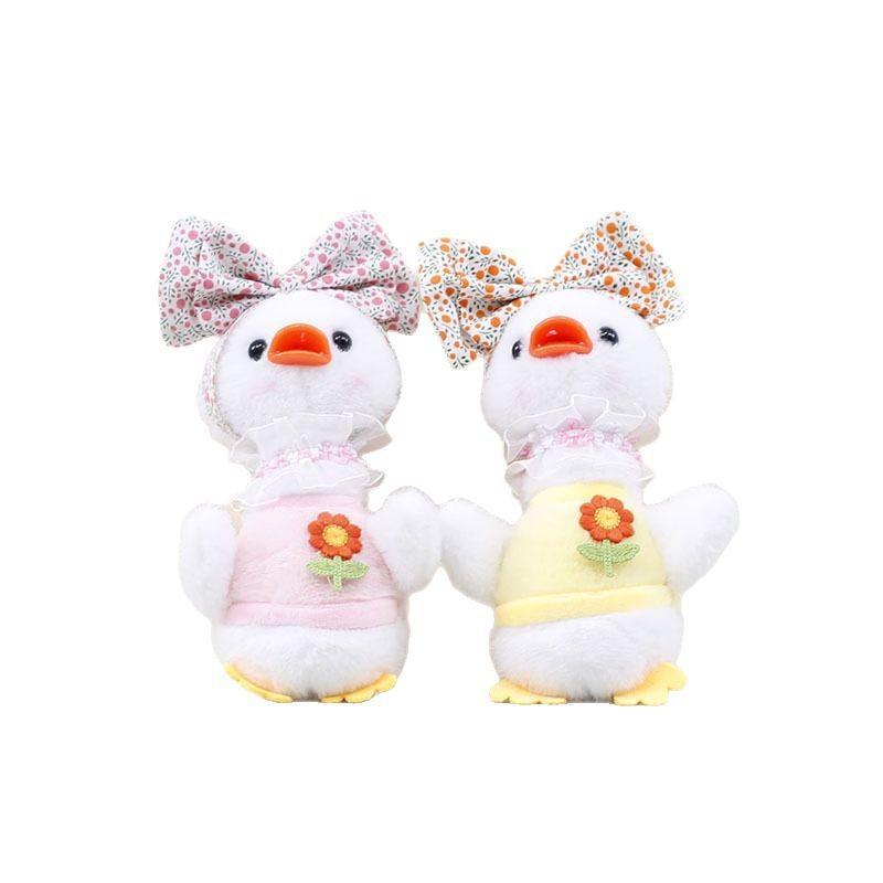 Duck Plush Toy Bow Decoration Doll Keychains Backpack Pendant Holiday Gifts
