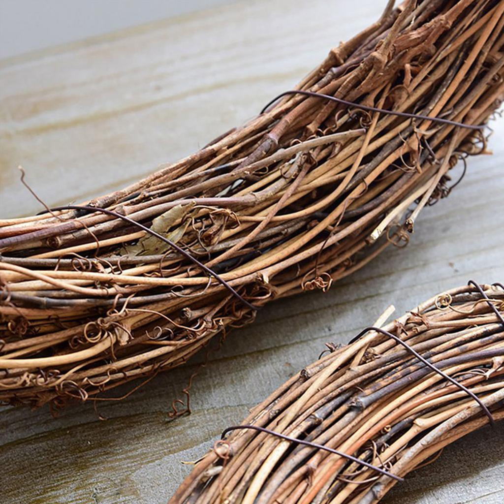 3/5Pcs Round Natural Rattan Wreath Stem Branch Ring Garland Wedding Birthday Party Decor Supplies Christmas Gift 20/25/30cm