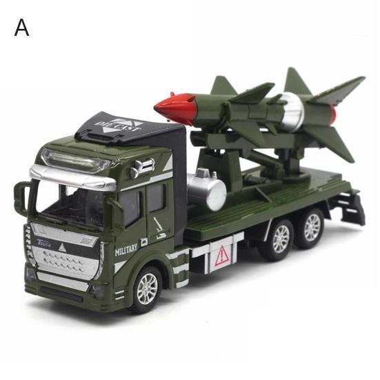 Simulation Pull Back Military Truck ABS Toy Car Model Kids Collection Gifts