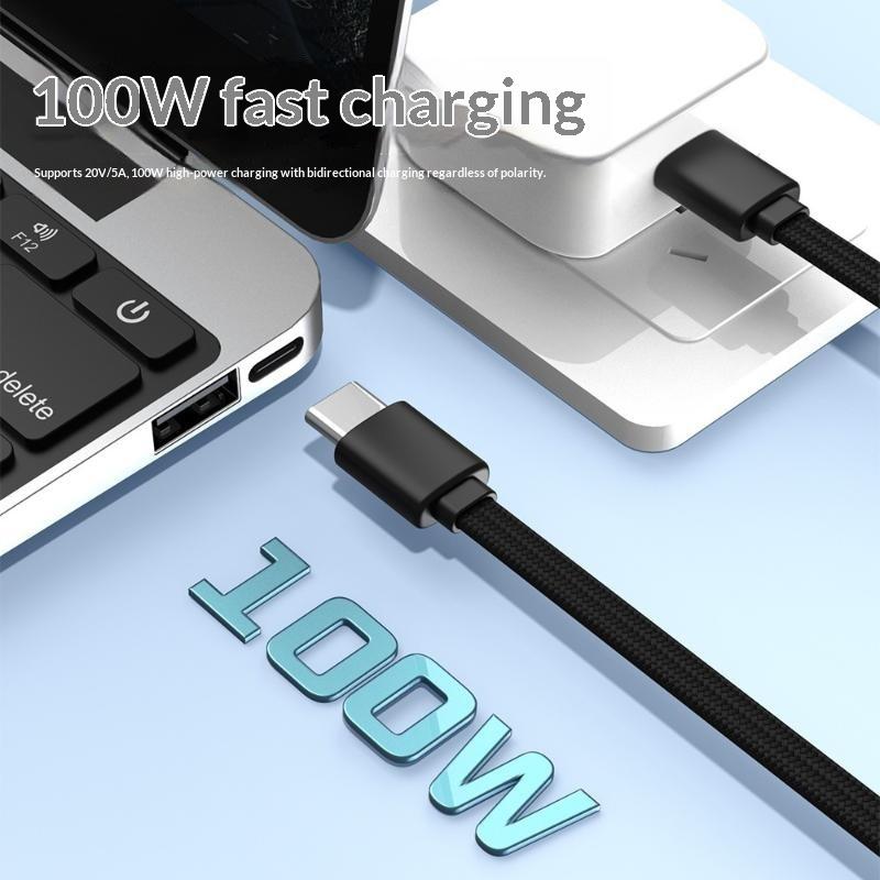 Multifunctional PD 60W Type C Fast Charging Short Cable Portable TPE Material Cord for Home Travel Student Use