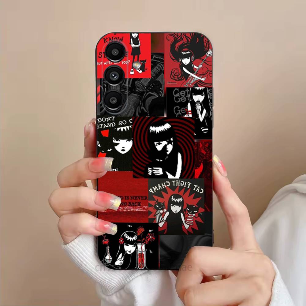 Comics Emily The Strange Phone Case For Samsung S25,24,21,22,23,S30,Ultra,S20,Plus,Fe,Lite,Note,S10,S9,Black Soft Shell
