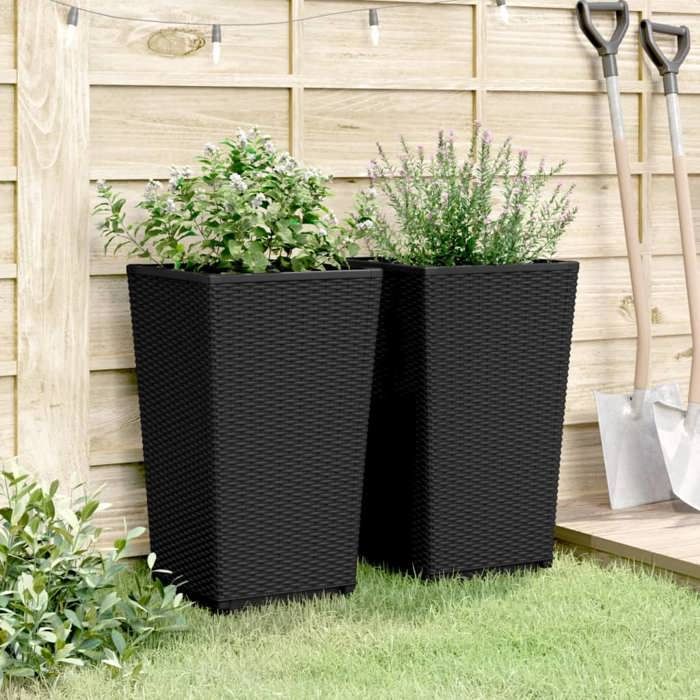 VidaXL Jardinières 2 pcs, Pot de Fleurs de Jardin, Bac à Plantes de Terrasse, Boîte de Plantation d'Extérieur pour Légumes 367848