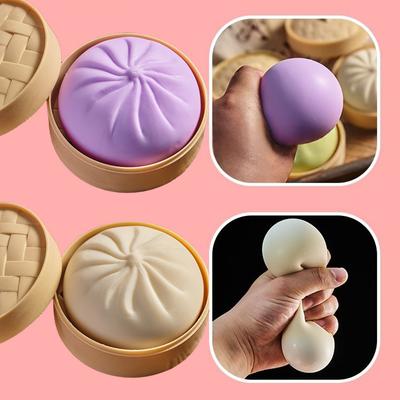 Squishes Bao Bun Squeeze Toy Simulation Food Squishies Bun Steamer Squishy Stress Ball Sensory Squeeze Toy For Anxiety Relief