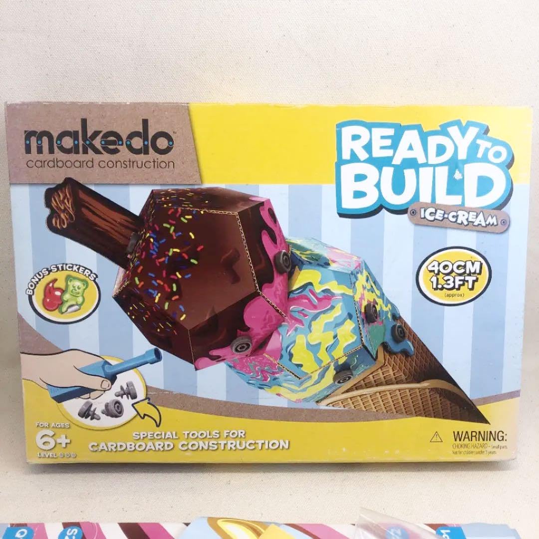 Makedo cardboard construction kit educational toy ice cream