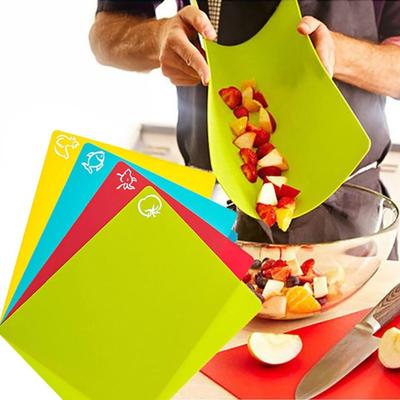 4 Τμχ Φορητή Επιφάνεια Κοπής Ορθογώνια Υπαίθριο Κάμπινγκ Πικνίκ Τρόφιμα Βαθμού Αντιολισθητική Πολυλειτουργική