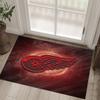 Detroit Red Wings Design Crystal Velvet Carpet Cozy Non?Slip Printed Rug For Bedroom Living Room Entrance