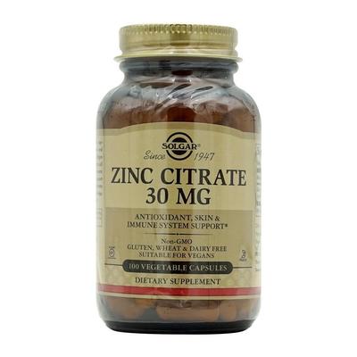 Zinc Citrate 30 Mg, 100 Vegetable Capsules