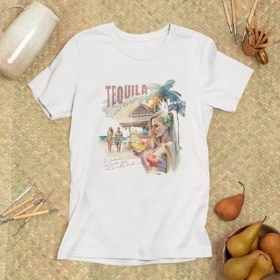Tequila T-Shirt Sonnenaufgang Lebendiger Tropischer Cocktail für Strandpartys Perfekt für Liebende