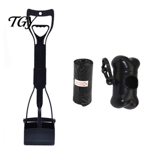 Portable Dog Walking Accessories Pooper Scooper, Pet Waste Cleanup Tool with 20 Bags, Foldable Scooper for Dogs Carry Case, Yard, Lawn, Outdoor