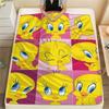 1PC Tweety Bird Print Flannel Blanket, High Quality Comfortable for All Seasons, Home Decor, Warmth and Comfort, Perfect for Christmas Gifts
