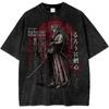 Rurouni Kenshin Anime Clothing Himura Kenshin Print Tee Men Vintage Tshirts Washed Cotton T Shirt Harajuku Oversized Tshirt