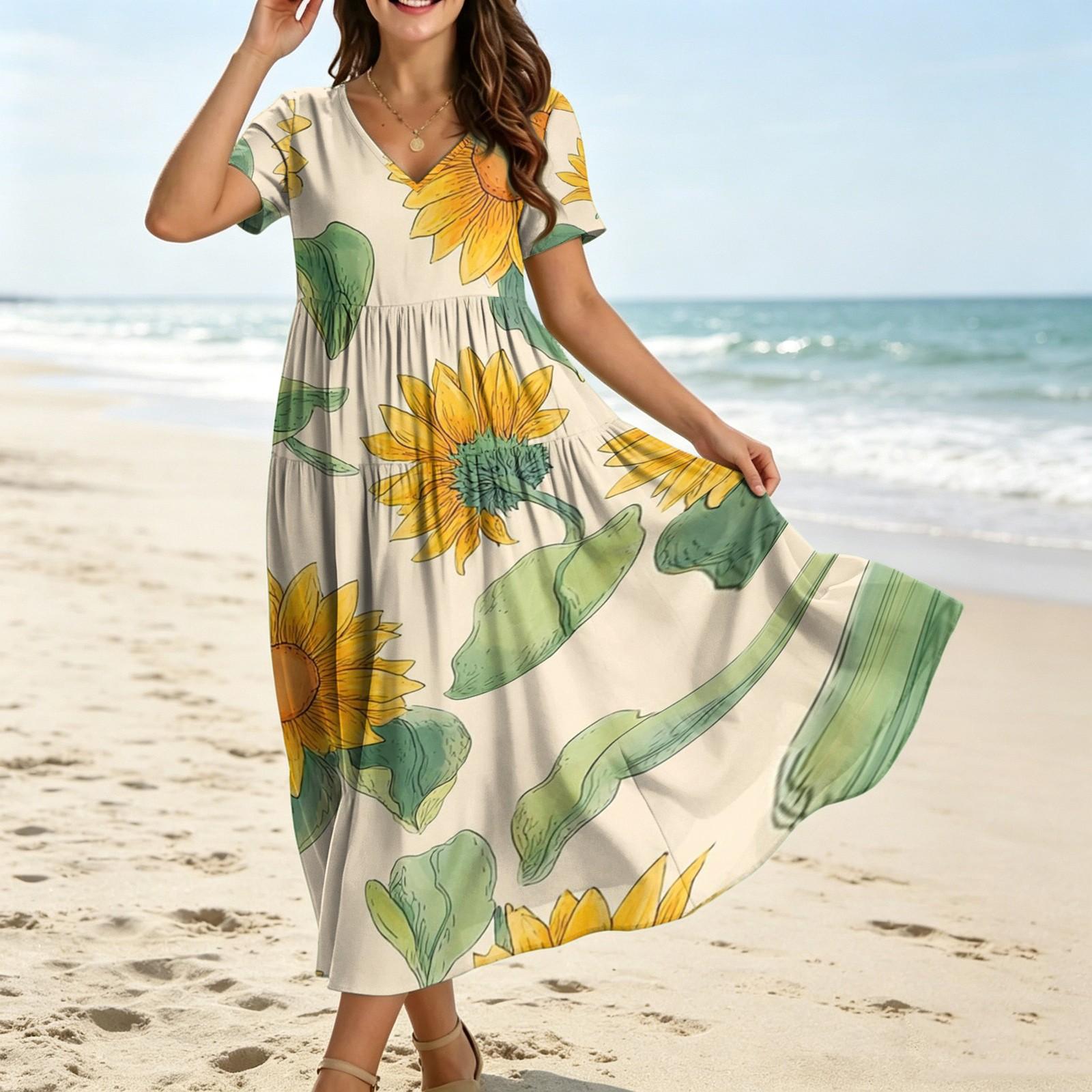 

Maxi Dresses for Women Womens Maxi Dress Floral Maxi Dress Summer Maxi Dresses for Women Boho Maxi Dress With Sleeves M