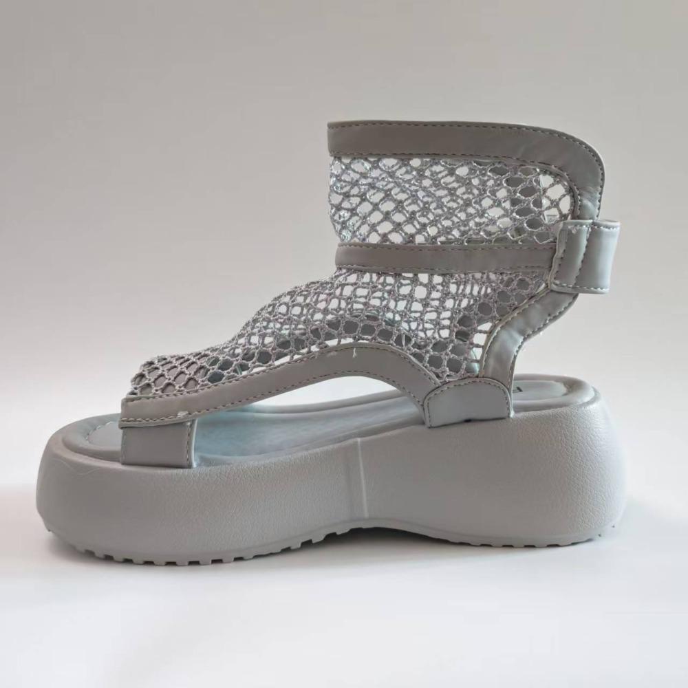 Women Platform Sandals 5cm Wedges Heel Sandals Mesh Open toe Height Increasing Ladies Summer Casual Shoes