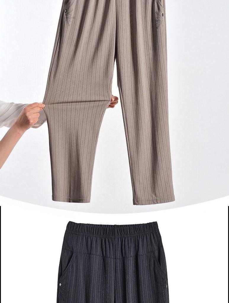 Summer Thin Large Size Nine-Point Pants for Middle-Aged and Elderly Women