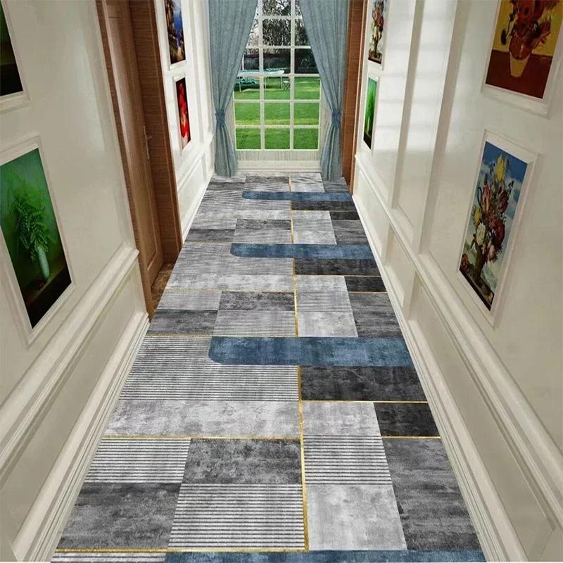 Nordic Modern Corridor Hallway Long Rugs Home Decoration Carpet for Living Room Hotel Aisle Runner Rug Villa Anti-slip Floor Mat