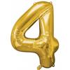 Large Number Gold Helium Balloon 4