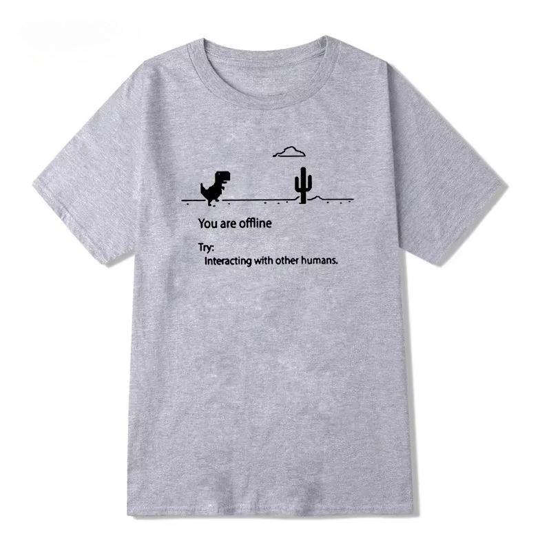 2025 nuova T-shirt da uomo di alta qualità in cotone con stampa divertente di dinosauri, vestibilità larga, girocollo, maglietta da uomo a maniche corte, magliette da uomo