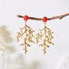 Exaggerated Creative Metal Coral Pendant Earrings for Women Fashion Irregular Geometric Drop Earrings Summer Jewelry Gift