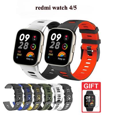 Silikon Kordonlu Saat Kayışı Yedek Çift Renkli Bileklik Redmi Watch 4 Redmi Watch 5 İçin