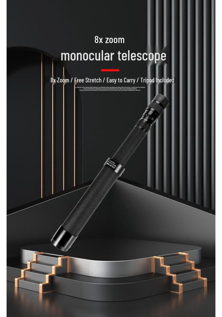 8-24X40 HD Night Vision Telescope with Tripod - Extendable, Professional, Low-Light Outdoor Use