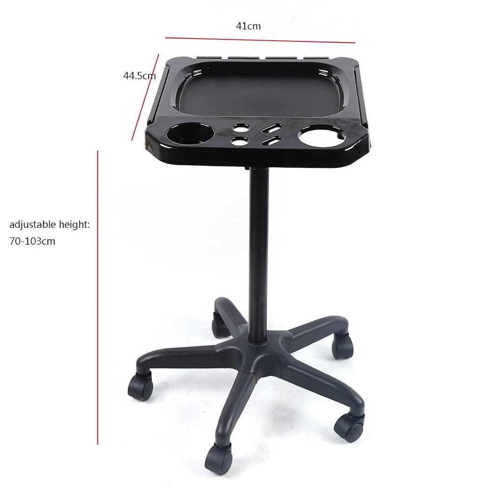 Aluminium Salon Instrument Tray, Height Adjustable Trolley Cart Tray Station on Wheels for Salon Tattoo Spa Beauty Service Holder Tool Storage