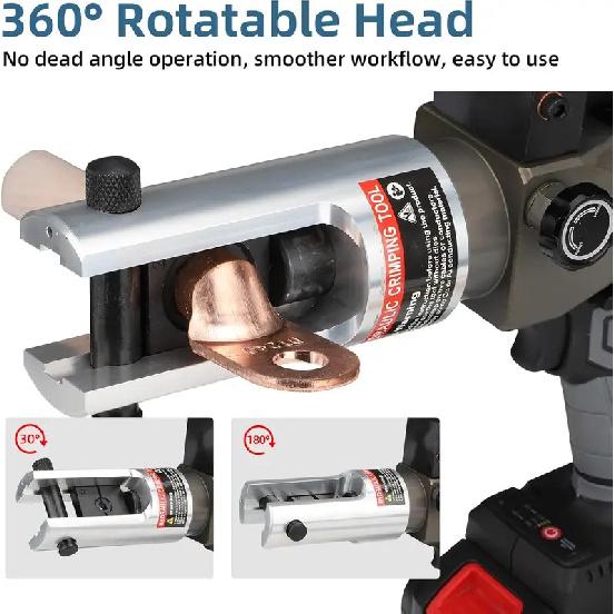 Hydraulic Crimping Tool SL-240 90KN Electric Wire Crimper Cable Crimping Pliers with Battery, Handheld Electric Hose Crimper