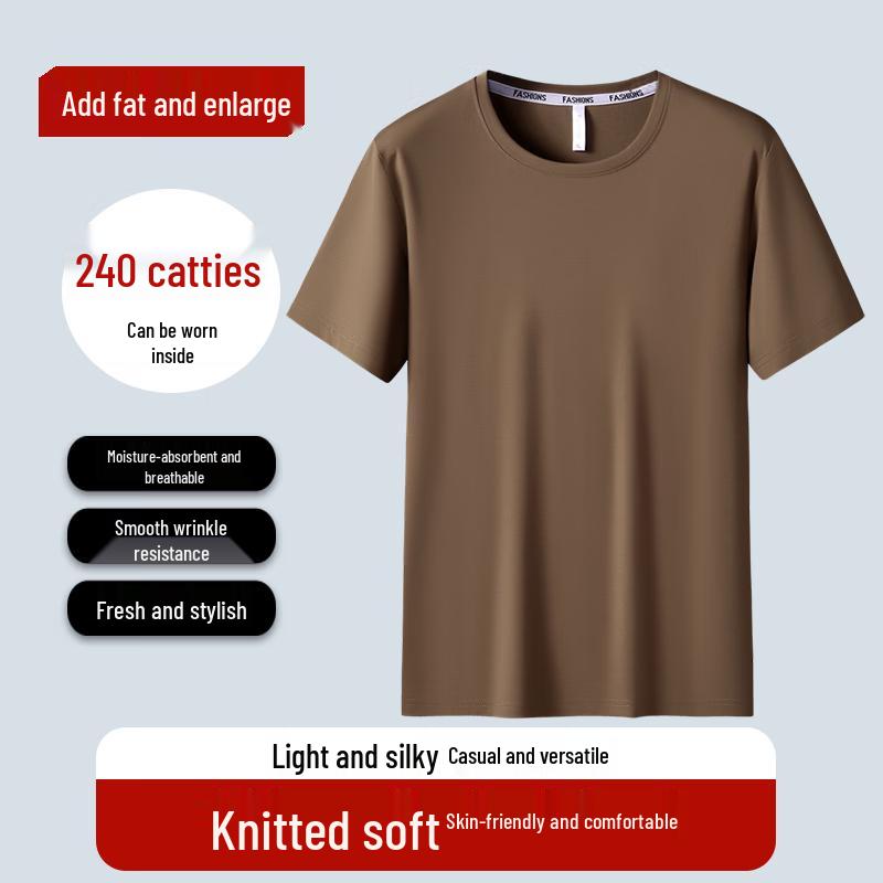 Dibenze Men s Plus Size Breathable Short Sleeve T-Shirt XL