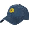 Yellow Daisy Flower Washed Baseball Cap Soft Cotton Adjustable Golf Hat Unisex