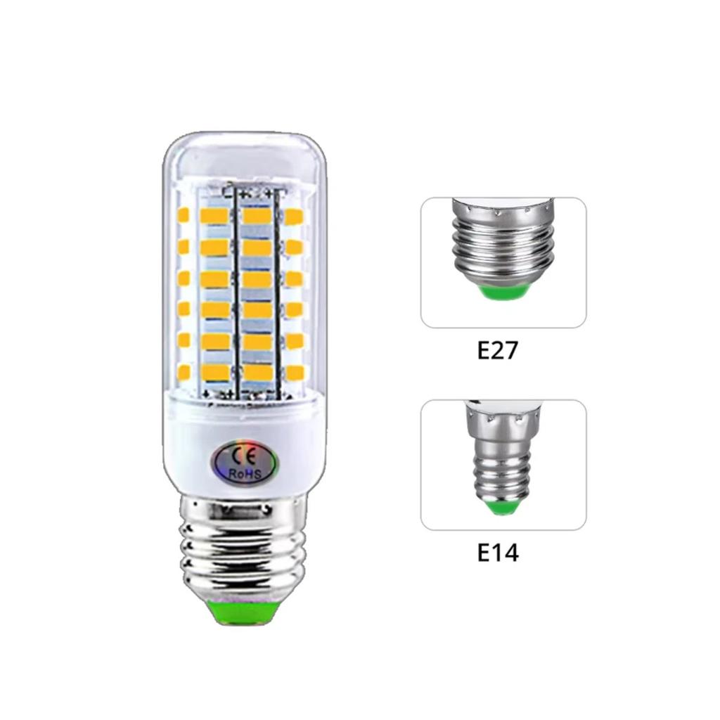 HOMZY E27 LED Lamp E14 LED SMD 5730 220V Corn Light Bulbs 24 36 56 72 LEDs Lamparas LED Chandelie For Home Decoration Ampoule Led Light